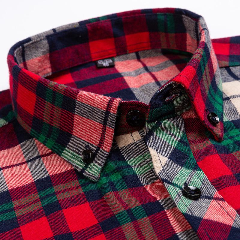 8XL Herren Flanellhemden Herren Langarm Freizeit Herrenhemden Langarm 100% Baumwolle Große Größe Einzelne Tasche Herren kariertes Hemd