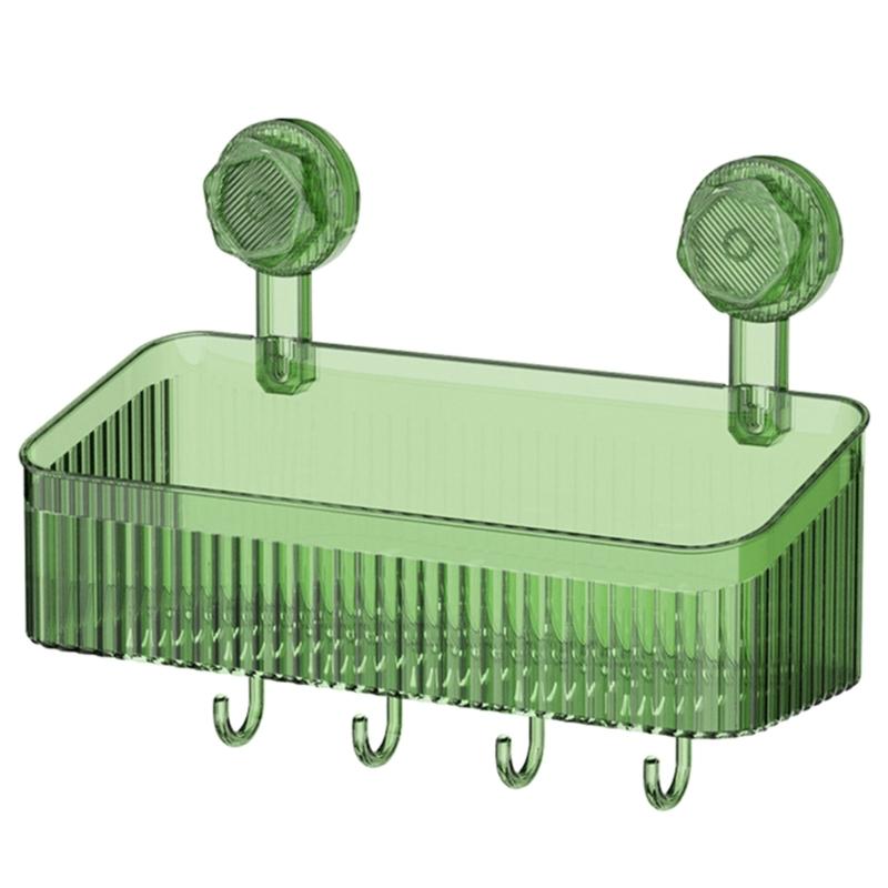 

Bathroom Shelf with Reliable Suction Cup Attachment Wall Mounted Organizer Rack large зелёный