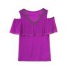 New Korean Summer Women's T-Shirt Hot Diamonds V-Neck Bling Tees Fashion Short-Sleeve Sexy Off The Shoulder Tops