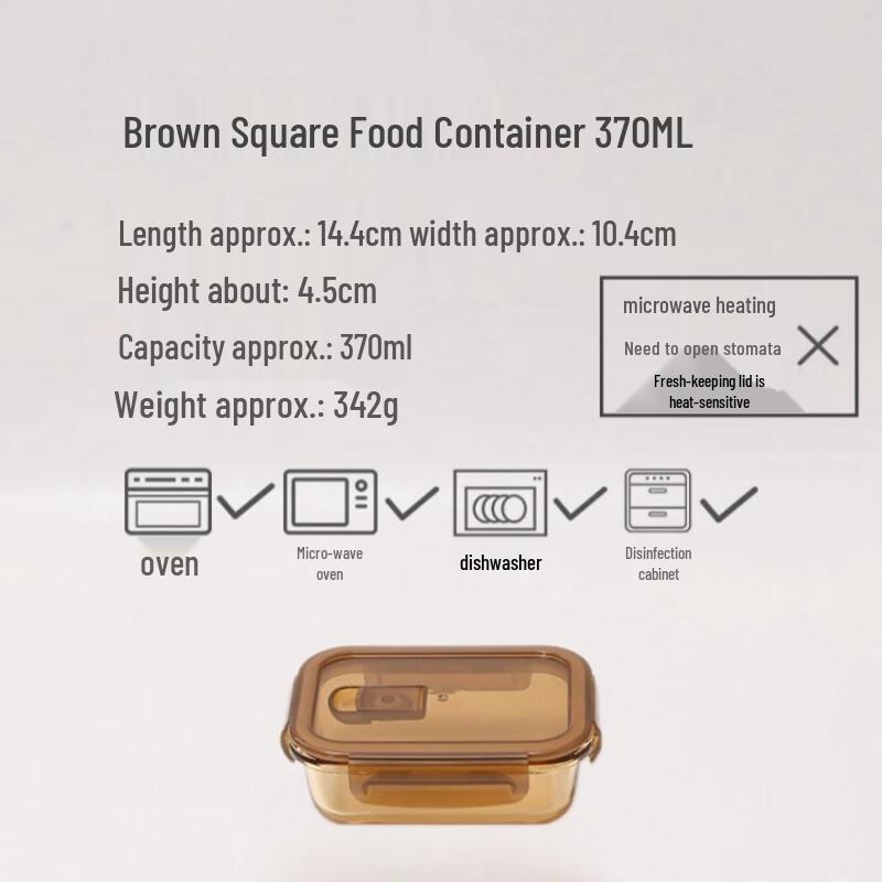 

ZISIZ High Borosilicate Glass Food Storage Containers with Lids, Amber