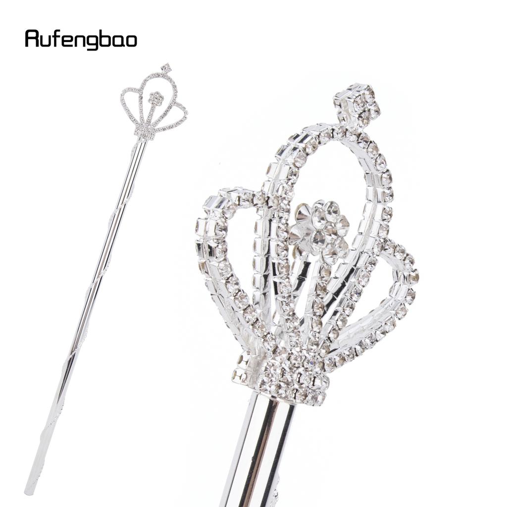 Corona in Lega di Diamante Bianco Bacchette Fatate Bacchette da Principessa per Bambina Bacchetta da Angelo per Bambini 47cm