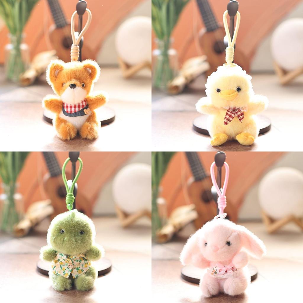 Cute Animal Plush Toy Keychain With Short Plush For Bag Decoration