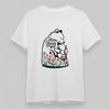 Women's Oversize T-Shirt Mama Bear Cubs Floral Scene Tee Short Soft Cotton White