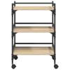Kitchen Trolley In Sonoma Oak Finish 50 X 35 X 75.5 Cm Engineered Wood