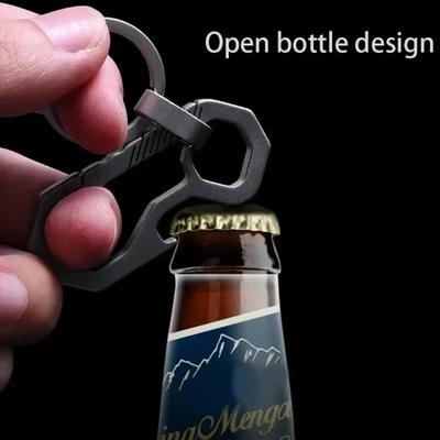 Spezielle Formen Autoschlüsselanhänger Leichte Titanlegierung Flaschenöffner Schlüsselanhänger Fidget Fingerspitzen-Gadget Schlüsselanhänger für Männer Outdoor