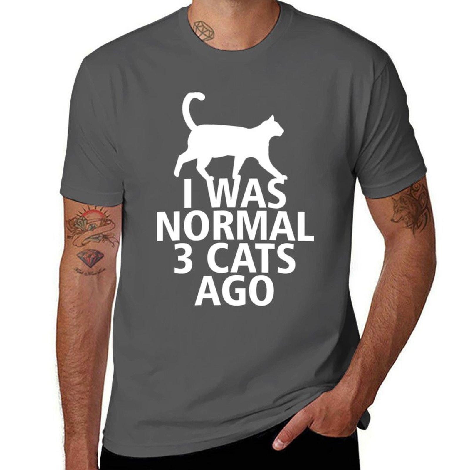 

I WAS NORMAL 3 CATS AGO T-Shirt anime t shirts for man man t shirts cotton T-Shirt 4XL