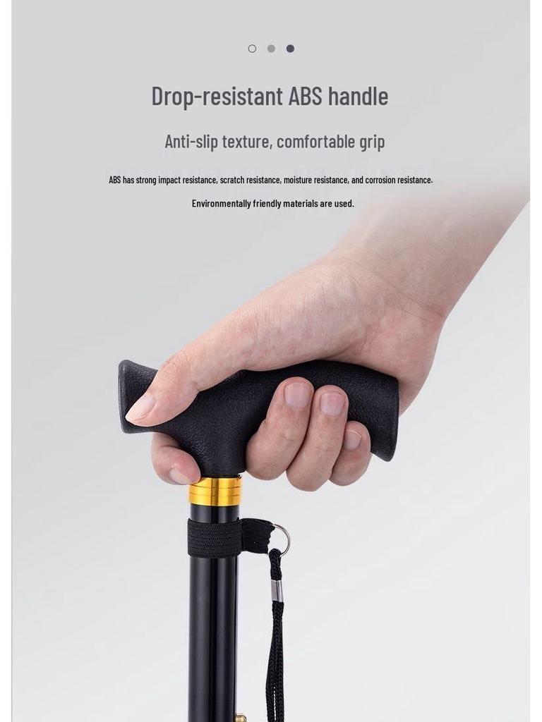 Foldable Unisex Aluminum Trekking Poles: Non-slip Walking Stick for Elderly