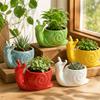 Pot de fleur en céramique en forme d'escargot Boîte de rangement Jardinière Pot pour succulentes Accessoires de bureau