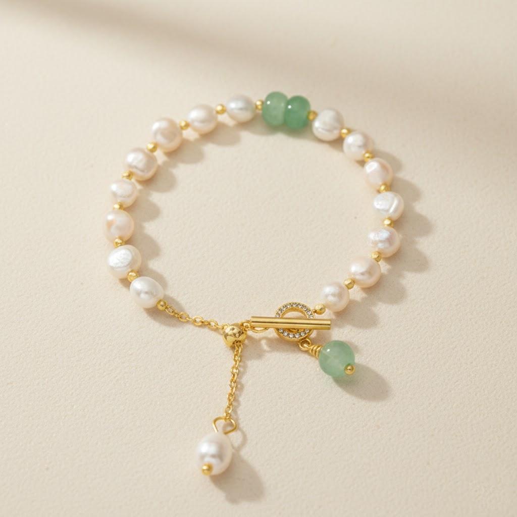 

1PC Fashion Natural Stone Pearl Pendant Bracelet for Women Exquisite New Lucky Cuff Bracelet Anniversary Gift золотой