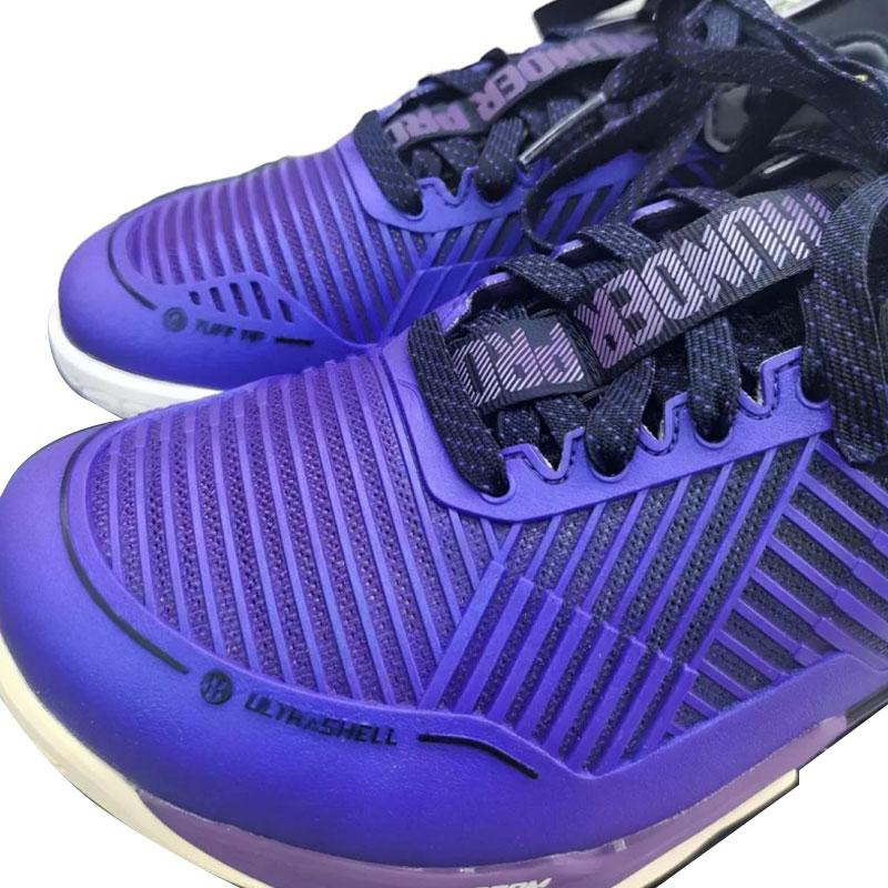 New LiNing Pro Cushioned Slip Resistant Abrasion Resistant Low Top Badminton Shoes Unisex Purple Black AYAT009-2