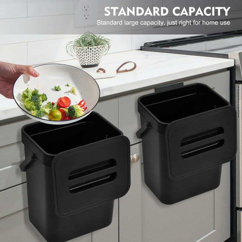 Space-Saving Quiet-Close Trash Can - 3L, Eco-Friendly Sealed Bin For Kitchen & Office, No Electricity Needed