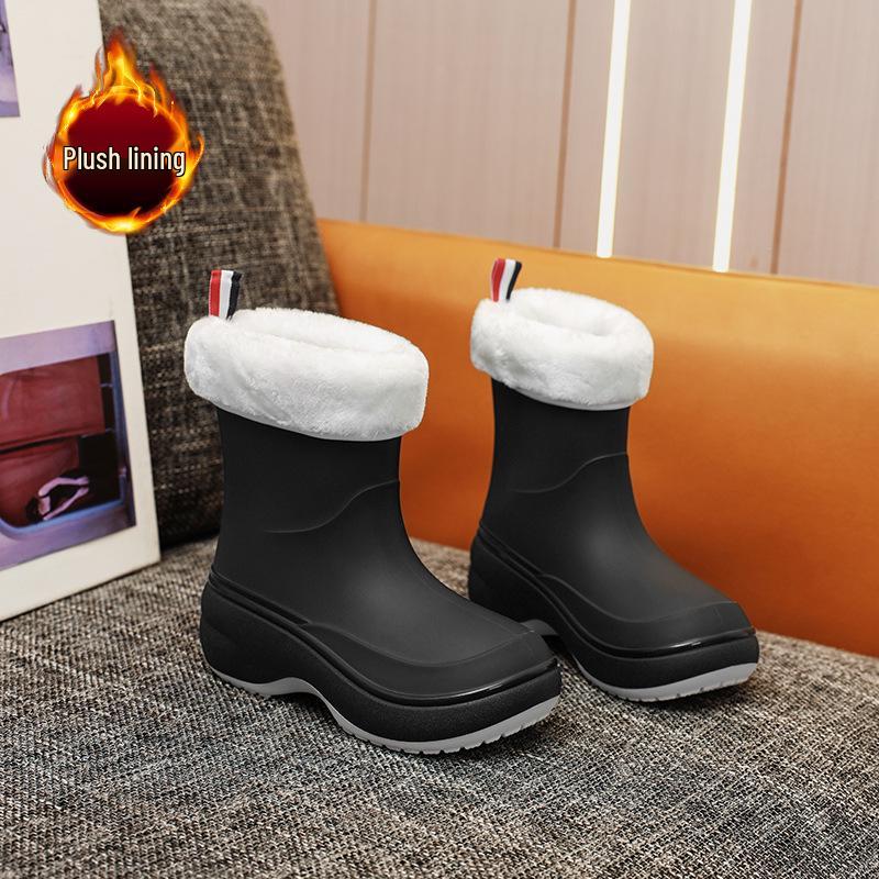 Dámské vodotěsné protiskluzové módní krátké holínky - Odolné proti opotřebení pro venkovní použití a mytí auta, Gumové boty