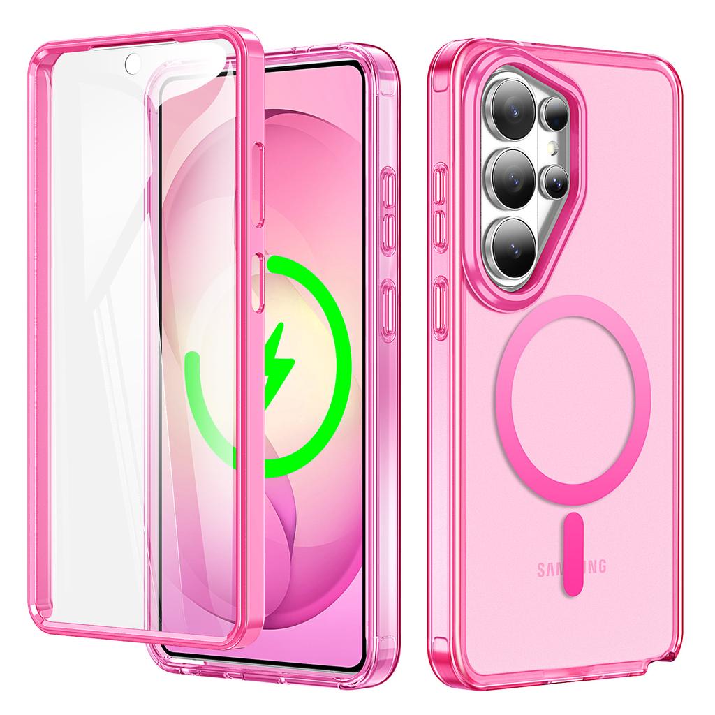 Applicable To Samsung S26Ultra 2-in-1 Magnetic Mobile Phone Case S25Ultra Transparent S24 Anti-drop Protective Case