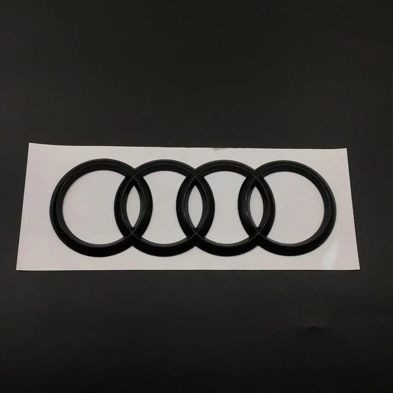 For Qwe12 A1 4 Ring Logo ABS Black Car Hood Front Bonnet Grill Rear Trunk Emblem Badge Sticker A1 Mark 30TFSI Emblem