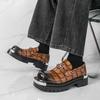 Designer Black Brown Height Increasing Patent Leather Casual Shoes Men Alligator Pattern Loafter Formal Wedding Dress Homecoming