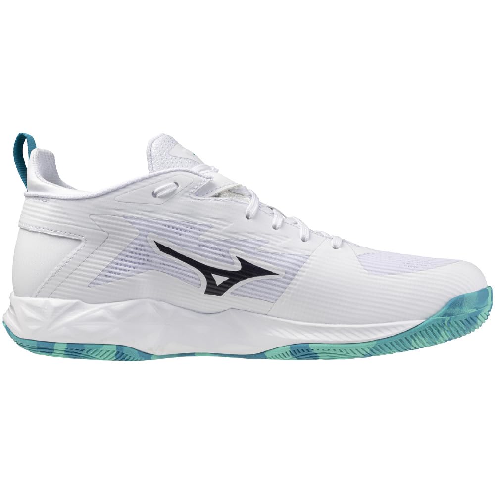Mizuno Wave Transistor Basketball Shoes, White, Navy, and Light Green, Size 29.5 cm, 2.5E