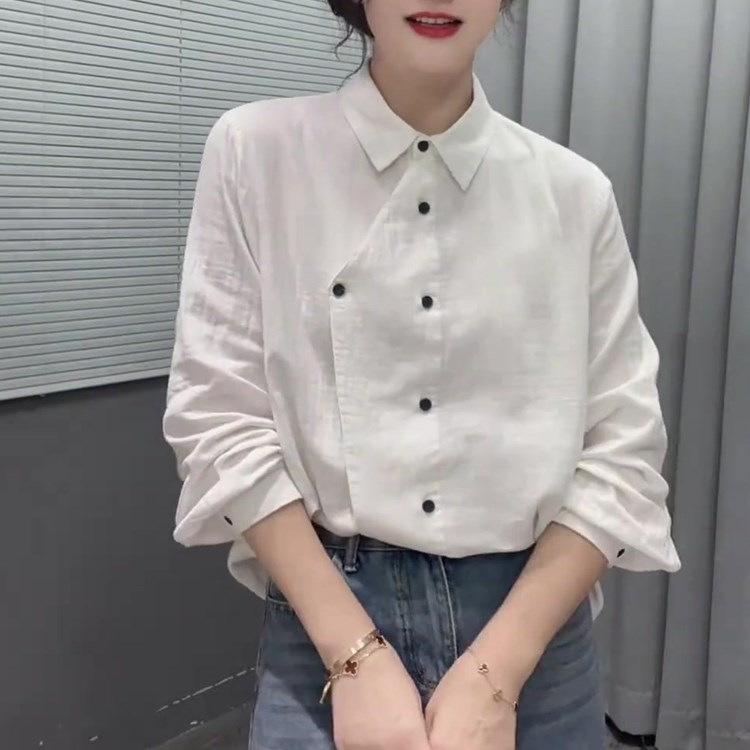

Exquisite Korean-Style Long-Sleeve Polo Shirt for Women - Spring 2025 Edition M