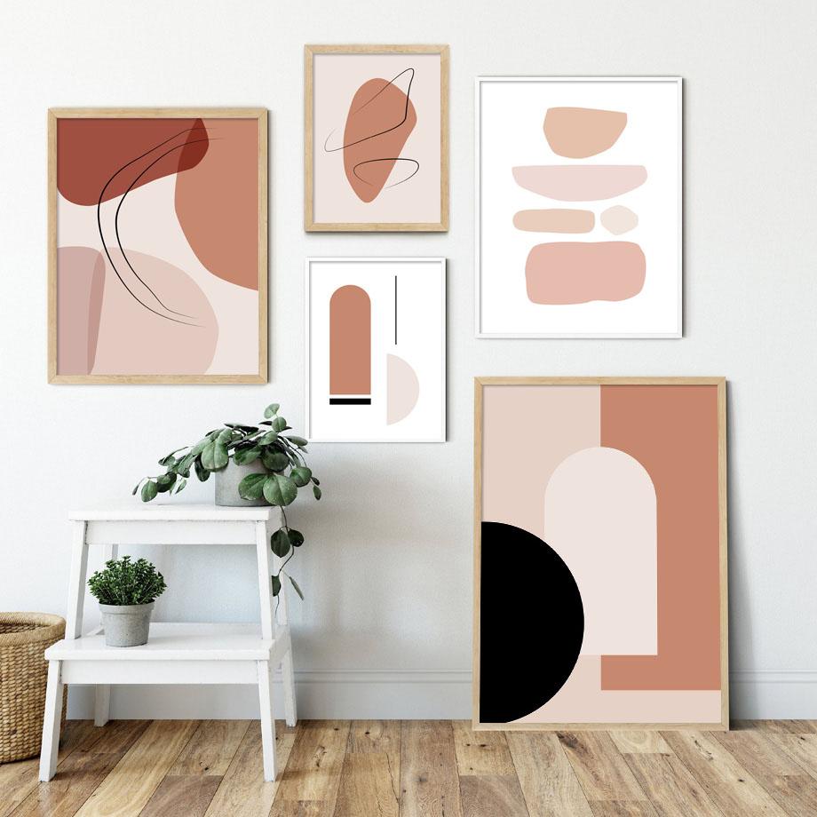 

Abstract Orange Color Block Brush Stroke Nordic Posters and Prints Wall Art Painting Wall Picture for Living Room