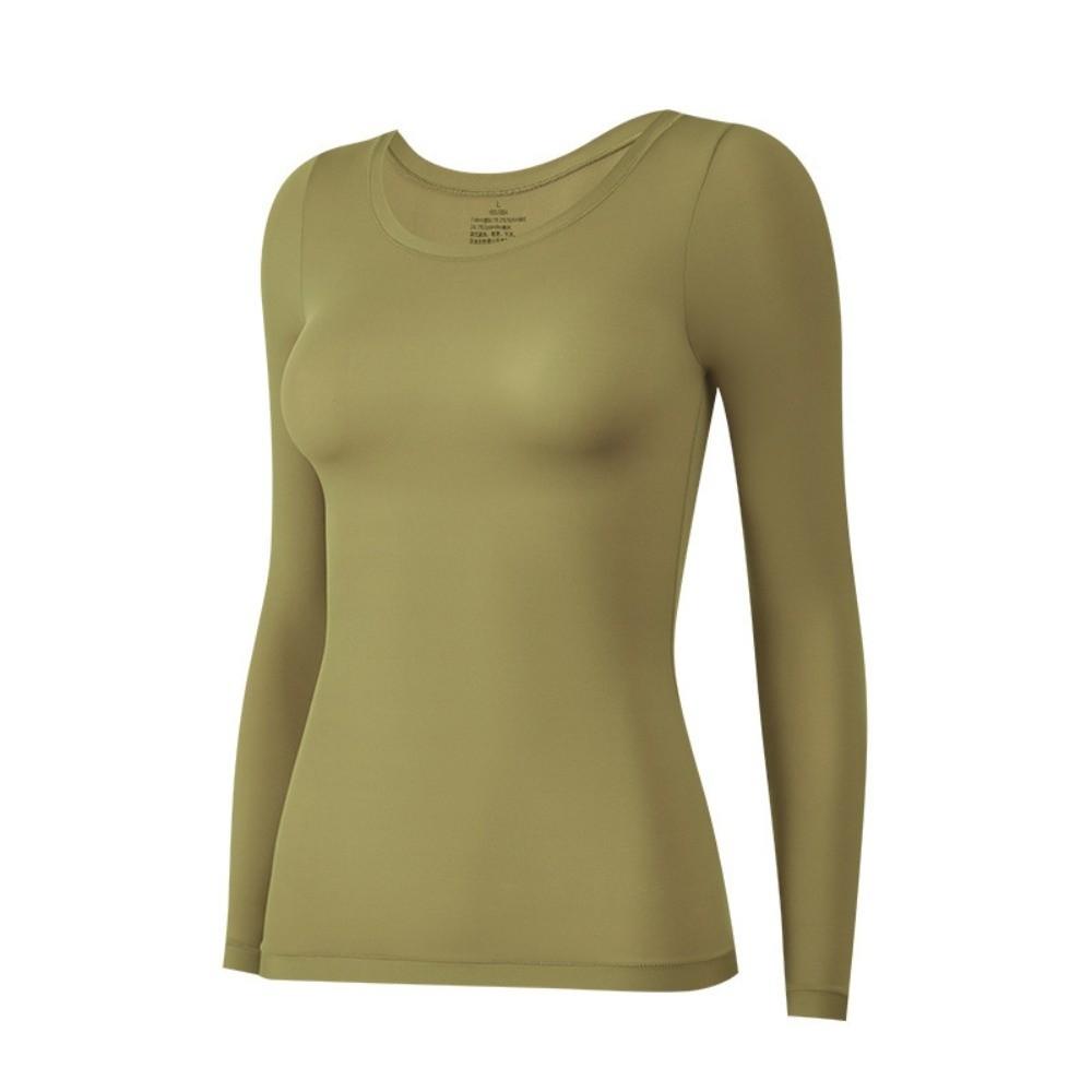 Ultra Thin Women Thermal Clothes Round Neck Invisible Thermal Underwear Feel Heating Lingerie Warmth Long Pants Undershirt