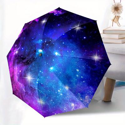 1pc Galaxy Nebula Themed High-quality Umbrella,Automatic Opening and Closing Umbrella,Multi-functional Umbrella G0811144