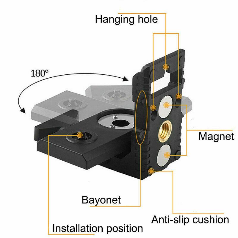 New Laser Level Bracket Magnet L-Bracket 180° Rotary Leveling Anti-Slip Stand