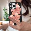 Pouzdro Pro iPhone 17 Pro Max Růžový vzor ibišku Kožená textura Silikonový kryt Pro iPhone 16 Pro Max 15 14 13 12 11 Air 16E