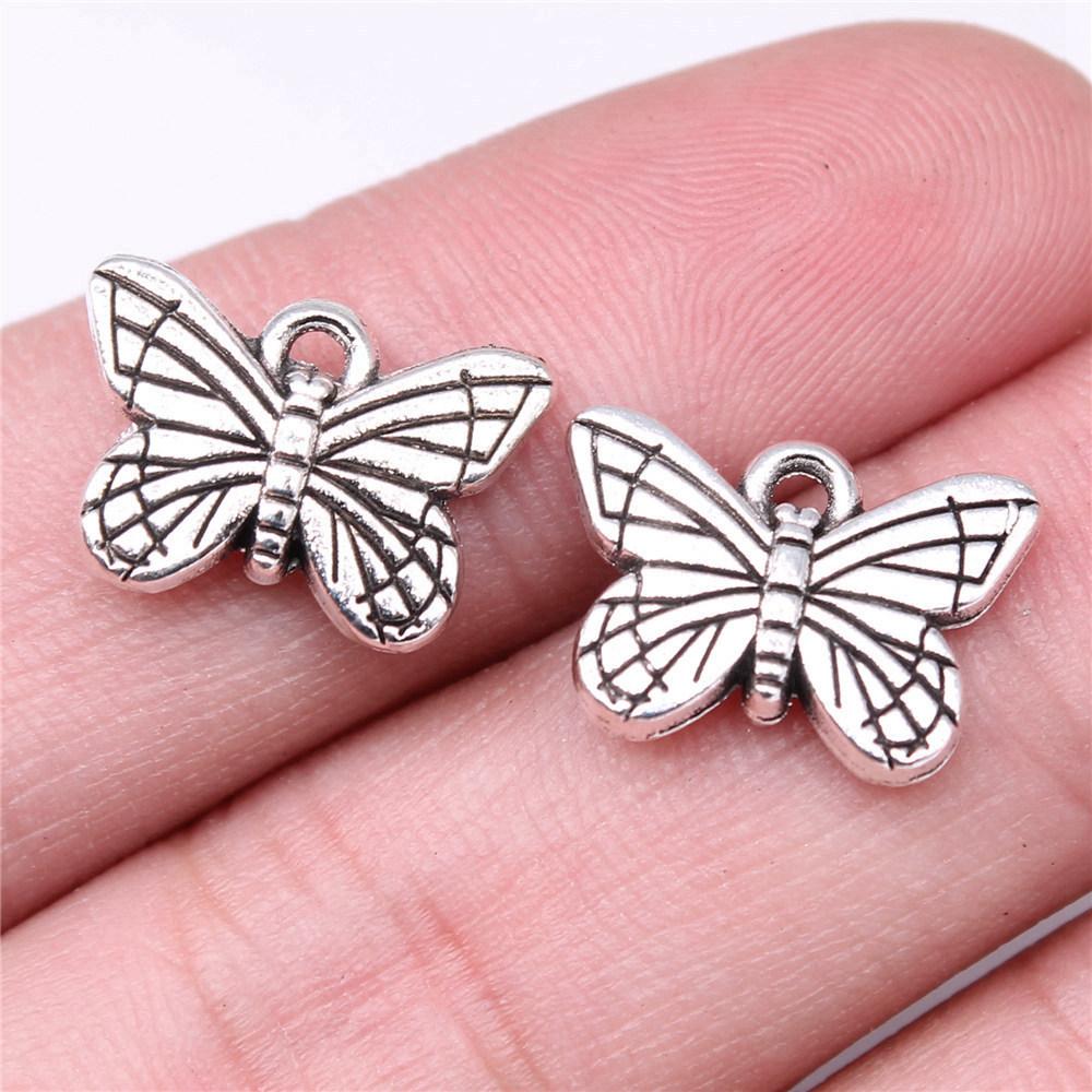 Charms Small Butterfly Pendants Wedding Jewelry Findings ZC114