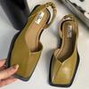 Neue Sommer Elegante Damen Sandalen Mode Damen Elastisches Band Flacher Absatz Damen Flache Party Schuhe Eckiger Absatz Eckige Zehe