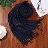 New Solid-color Faux Cashmere Scarf For Winter, Mid-length And Warm, Paired With A Sweet And Fashionable Fringed Scarf From Japan And South .