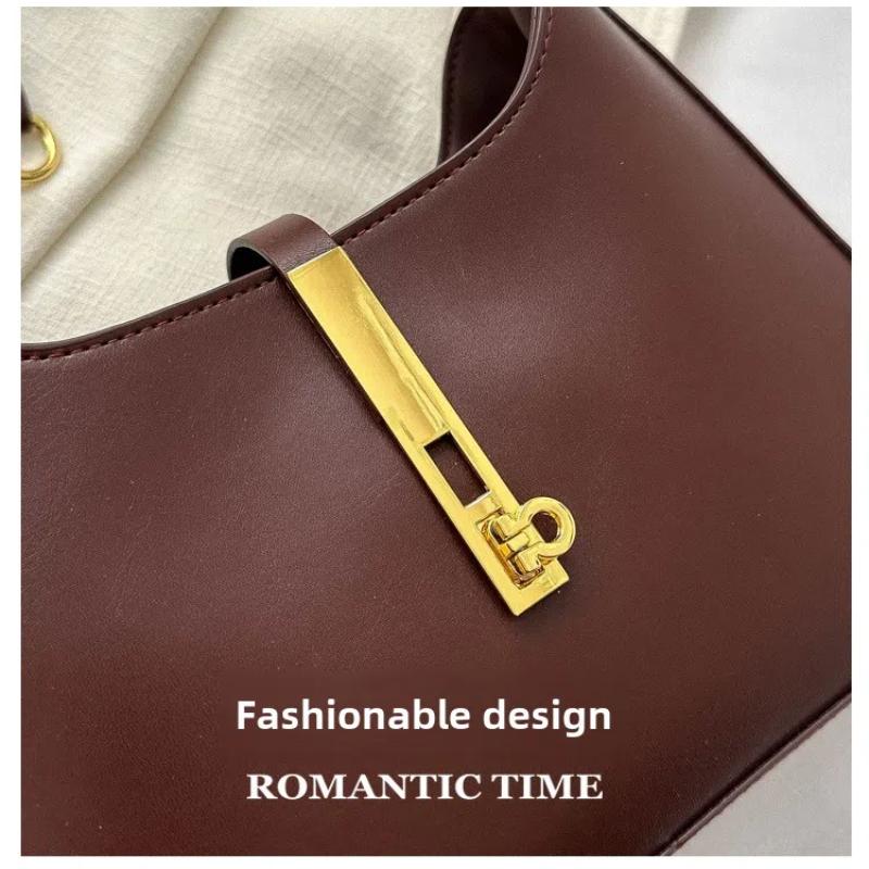 Luxury PU Leather Shoulder Bag for Women Casual Solid Color Design Handbags Brand Purse 2025 Fashion Shopper Clutch Women's Bags