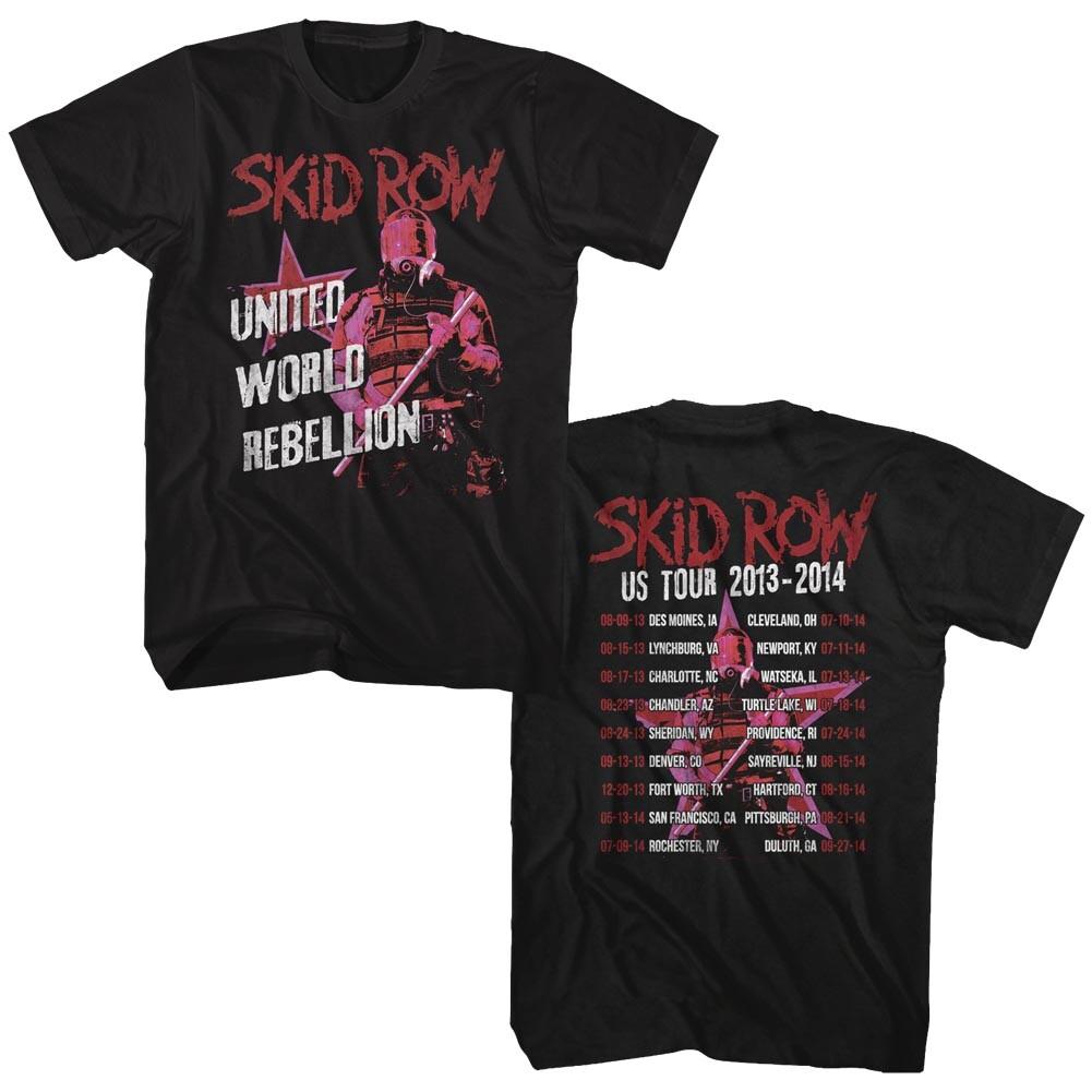 Skid Row United World Rebellion US Tour Dates 2013-14 Men T Shirt Band Merch XXXXL