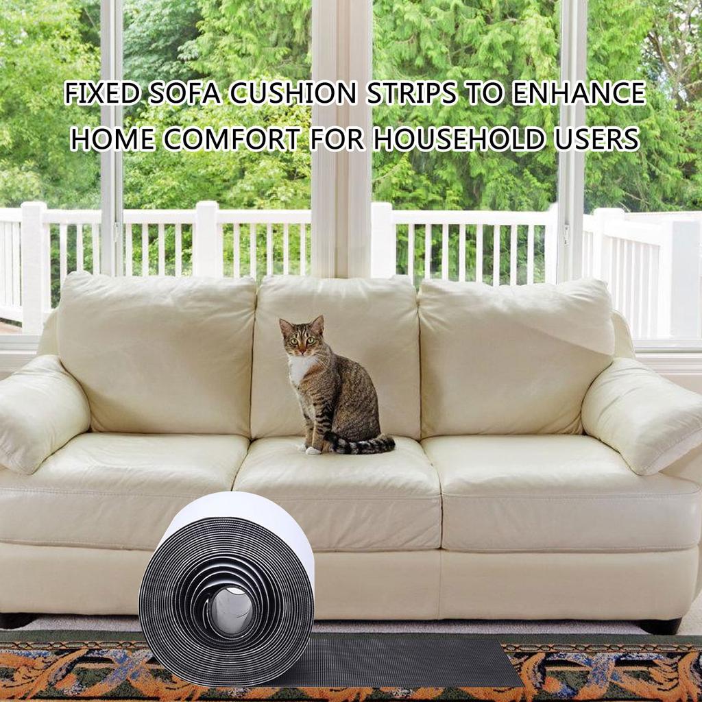 2Rolls 4.4Inchx20ft Sofa Cushion Tape Multipurpose Adhesive Cushion Grip Pad Strips for Reduce Couch Cushions Sliding