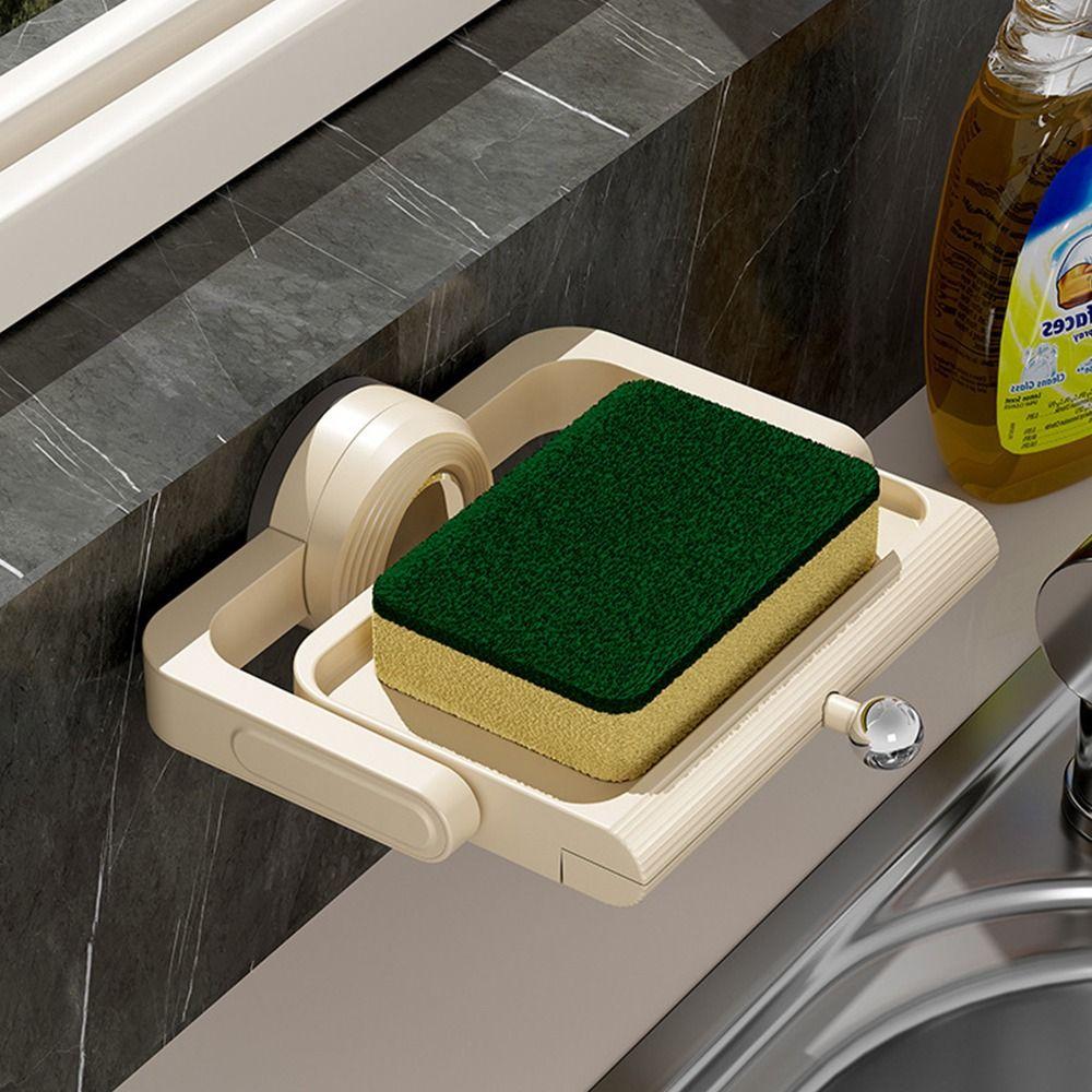 Rotatable Suction Cup Soap Dish Wall-Mounted Sponge Soap Box Bathroom Shelf  Bathroom Accessories