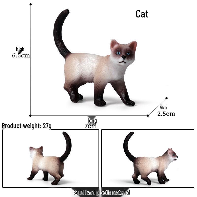 Three-Color Animal Model Plush Cat Toy - British Shorthair, Siamese, Persian, Orange, and Leopard Cat Simulation for Kids.
