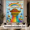 Custom Text Printed Tapestry Hey Duggee Pattern Large Wall Hanging Indoor Room Decor