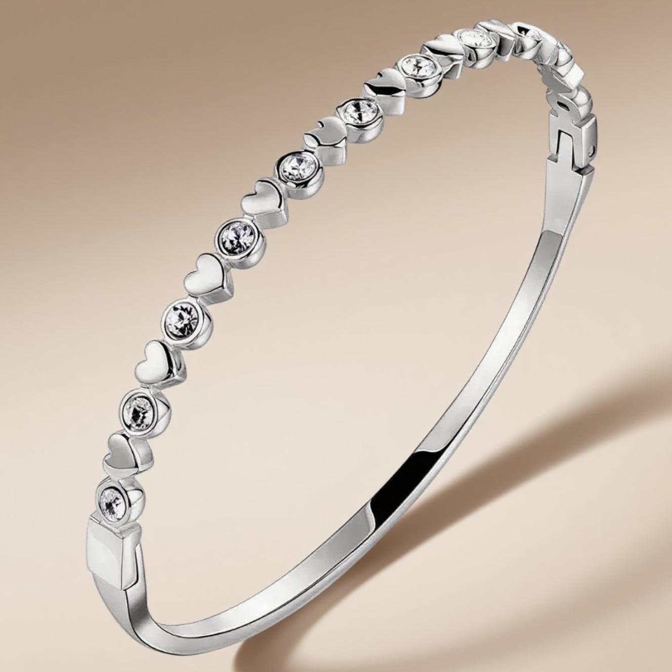 18K Gold-Plated Titanium Steel Bracelet with Zircon Stars and Stainless Steel Clasp