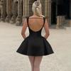 Fall Short Dress Socialite Style Sexy Slim Base Backless A Swing Dress