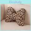 Leopard Print Bowknot Lumbar Pillow With Linen Cover For Living Room Decor