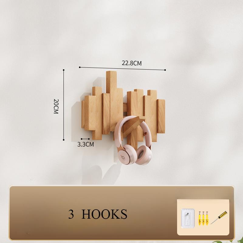 Wandmontierter Klavier-Garderobenständer aus Naturholz, Wandmontage, Klappbarer Wandhakenständer, Garderobenständer für den Eingangsbereich, Hergestellt aus Holz Walnuss, Buchenholz, Wandkunst