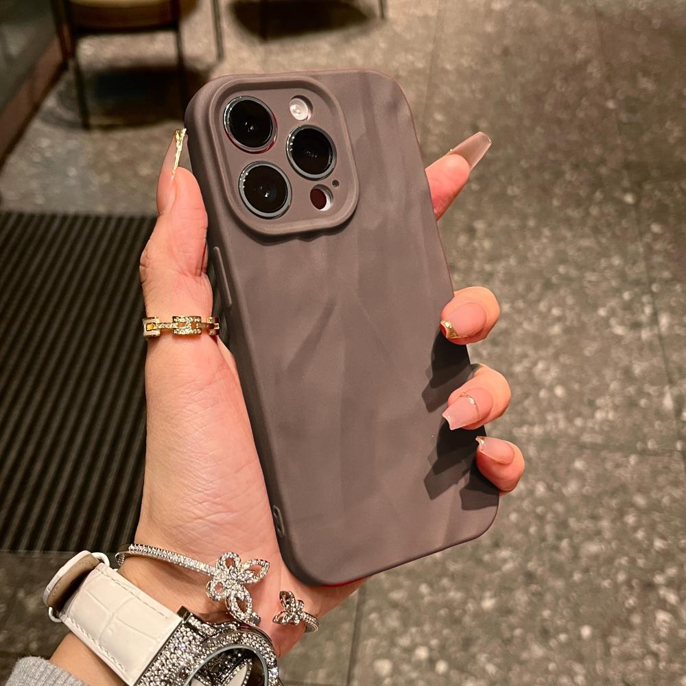 Luxury Wrinkle Matte Soft Silicone Case for iPhone 15 14 13 12 11 Pro X XR XS Max 7 8 Plus SE Shockproof TPU Cover Capa Simple