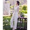TERRE BLEUE Women's Linen Blend Two-Piece Set