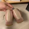New Mary Jane thick heel inner height increase 7cm bow ballet shoes fashionable versatile inner single shoes women