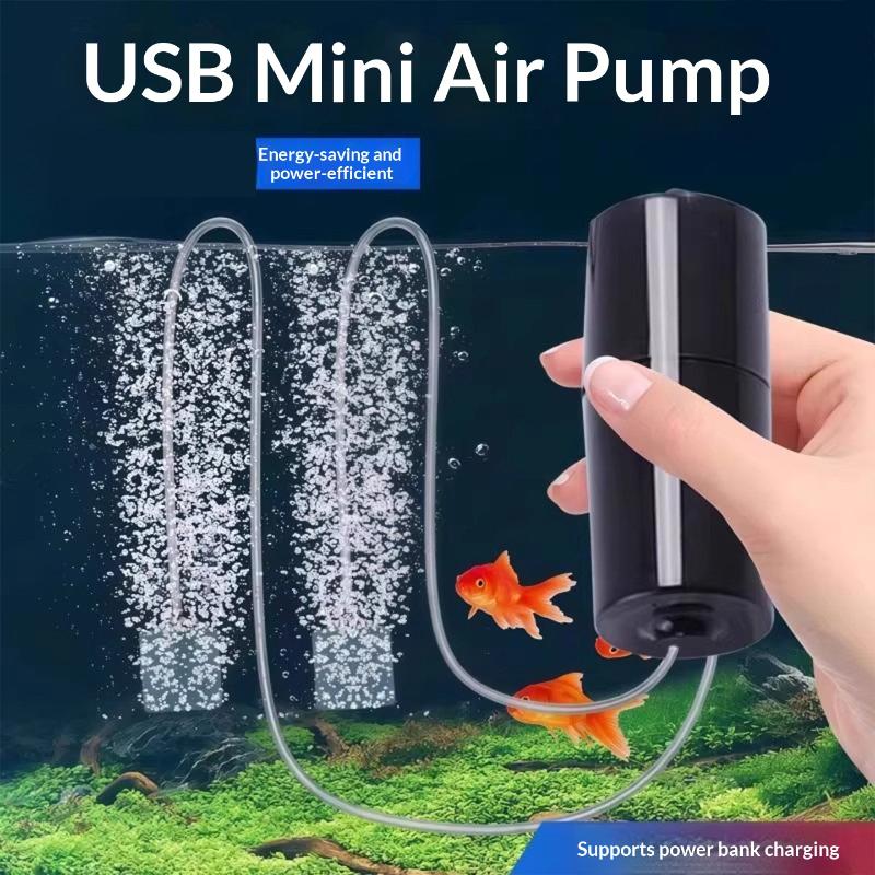 Mini-Aquarium-Luftpumpe-Kit mit Luftstein, USB-betrieben, leise, hocheffizient, Sauerstoffpumpe für Fischtank, Aquarium