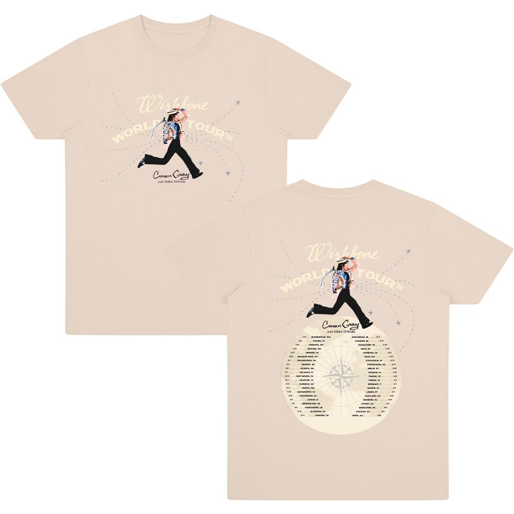 Conan Gray 2026 T Shirts Conan Gray Wishbone World Tour Tees Fashion Men Women Clothing Cotton T-shirts Vintage Y2K