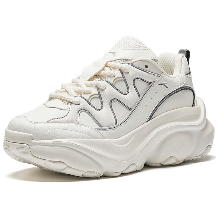 Anta Meow Shoes 5 Low Top Casual Shoes Women's White Silver Sneakers 922448888-3