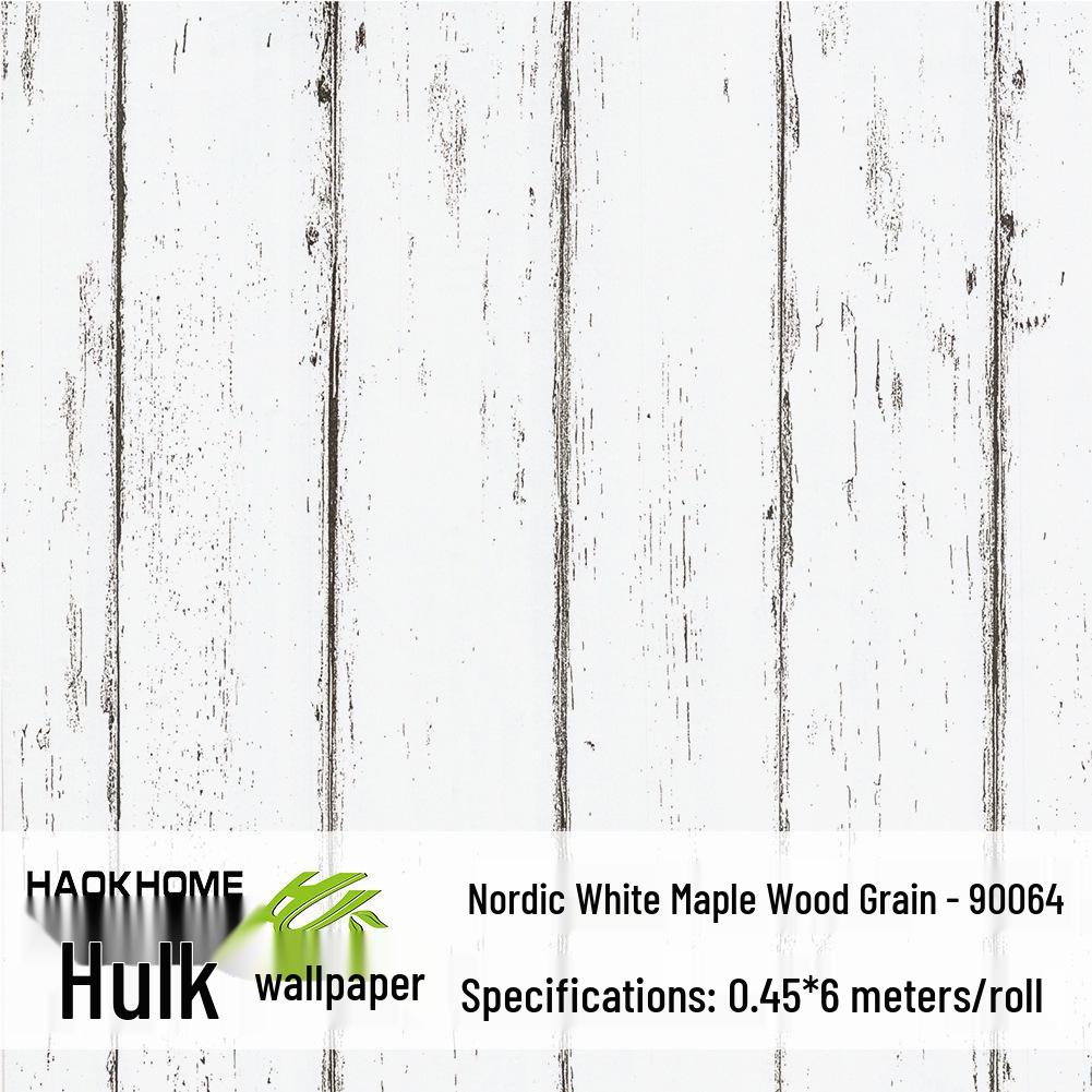 Industrial Retro Faux Wood Grain Self-Adhesive Wallpaper with PVC Backing