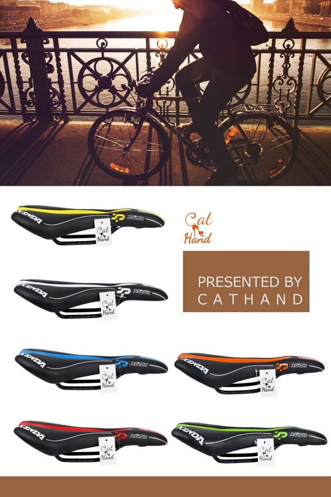 Cat Hand Bicycle Perforated Sport for Road Mountain and Cross Available In 4 Colors Saddle, Saddle, Bikes, Bikes, Bikes, (Red)