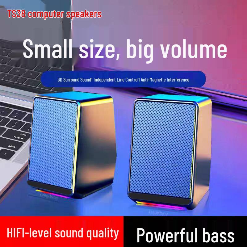X2 Mini USB Desktop Subwoofer Speakers - Compact Wired Computer Audio