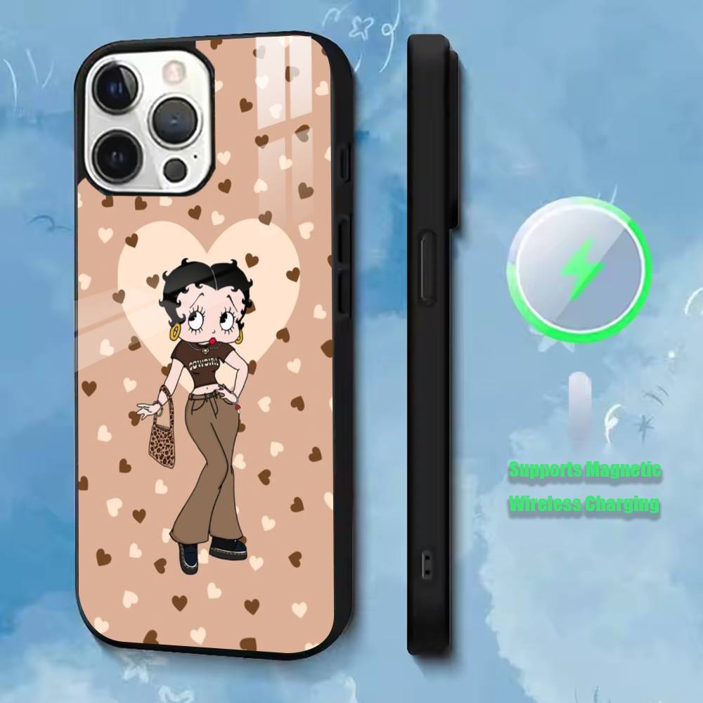Cute-B-Betty Boop  Phone Case For iPhone17,16,15,14,13,12,11 Plus,Pro Allows magnetic wireless charging iPhone13PROMAX