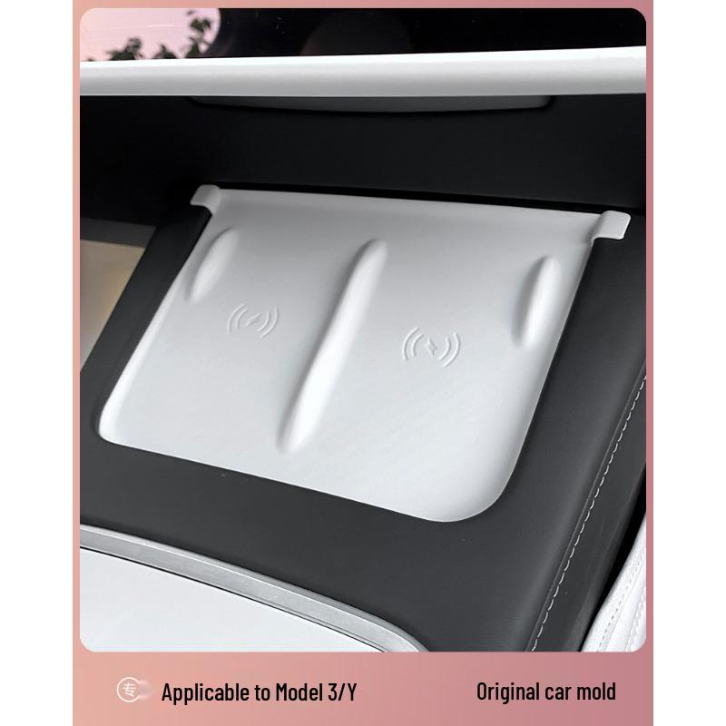 Tesla Model Y/3 Wireless Charging Anti-Slip Silicone Mat for Center Console Decoration